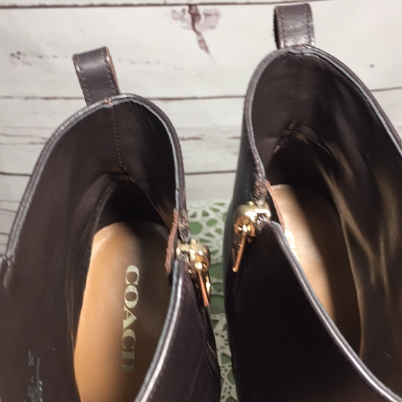 Coach Jemma Brown Leather Ankle Boots - Picture 10 of 14